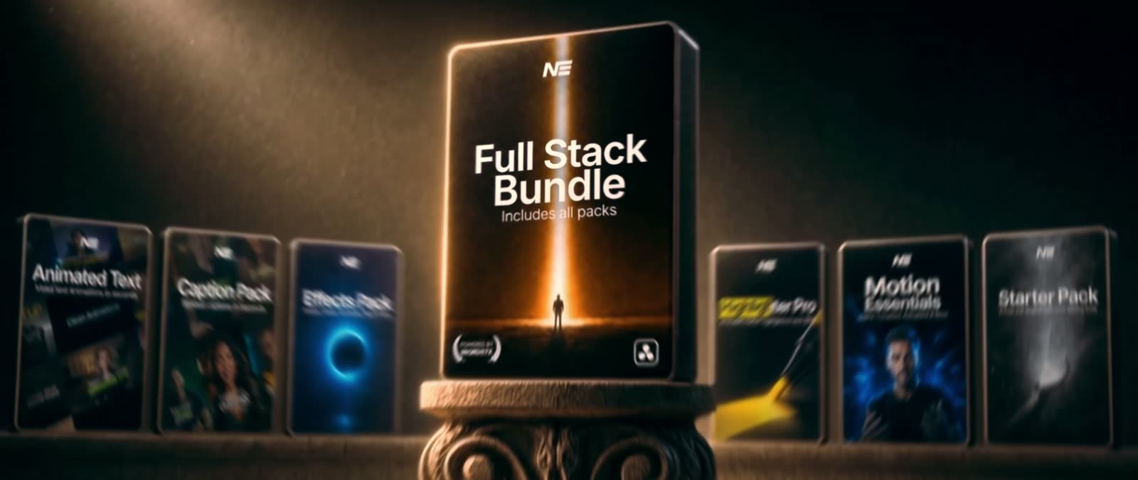 The NeoEditFX Full Stack Bundle and every pack, shown cinematically